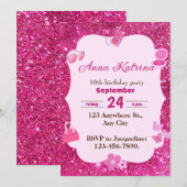 Sparkle en Glamour Girly Glitter verjaardag Kaart (Voorkant / Achterkant)