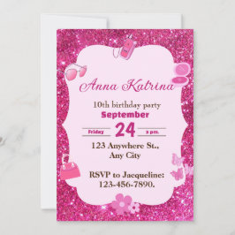 Sparkle en Glamour Girly Glitter verjaardag Kaart