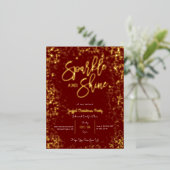 Sparkle en glans folie kerstfeestuitnodiging folie feestdagen briefkaart (Staand Voorkant)