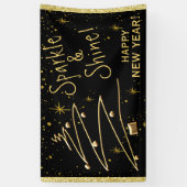 Sparkle en Glans, Gelukkig Nieuwjaar Hangende Bann Spandoek (Verticaal)