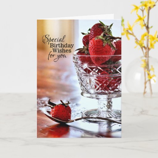 Sparkle en Joy Verjaardag Wens Kaart (Gele Bloem)