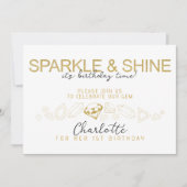 Sparkle en Shine Gem Verjaardag Uitnodiging (Voorkant)