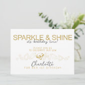 Sparkle en Shine Gem Verjaardag Uitnodiging (Staand voorkant)