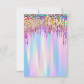 Sparkle en Shine met Rainbow Glitter Drip Bridal Kaart (Achterkant)