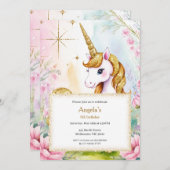 Sparkle en Shine Unicorn Verjaardag Meisjes Kaart (Voorkant / Achterkant)