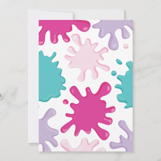 Sparkle en Slime Unicorn Slime Verjaardag Uitnodig Kaart (Achterkant)