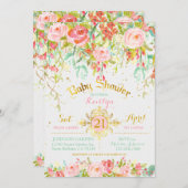 Sparkle Enchanted Secret Garden Baby shower Kaart (Voorkant / Achterkant)
