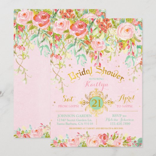 Sparkle Enchanted Secret Garden Vrijgezellenfeest Kaart (Voorkant / Achterkant)