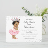 Sparkle Etnische Prinses Roze Baby shower Kaart (Staand voorkant)