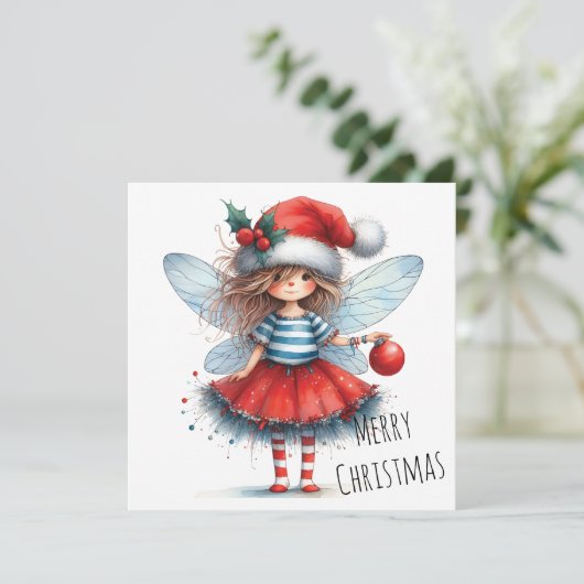Sparkle Fairy with Ornament – Holiday Card (Staand voorkant)