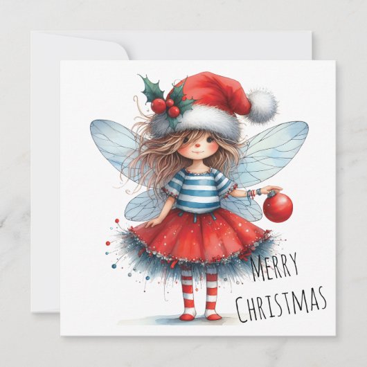 Sparkle Fairy with Ornament – Holiday Card (Voorkant)