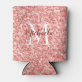 Sparkle Faux Roos Gold Glitter Monogram Koelbox Blikjeskoeler (Voorkant)