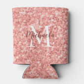 Sparkle Faux Roos Gold Glitter Monogram Koelbox Blikjeskoeler (Achterkant)