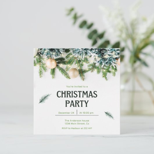 Sparkle Fir Twigs Kerstmis Kaart (Staand voorkant)