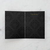 Sparkle Floral Gold & Black Bedankt Card (Binnen)