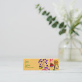 Sparkle Flowers-kaart. Mini Visitekaartje (Staand voorkant)