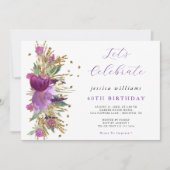 Sparkle Flowers verjaardagsfeestje Kaart (Voorkant)