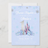 Sparkle Frozen Kingdom Kasteel 1e Verjaardag Kaart (Voorkant)