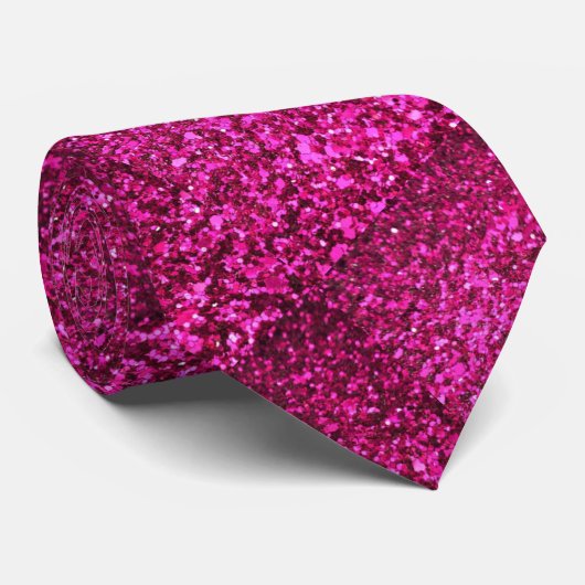 Sparkle fuchsia stropdas (Opgerold)
