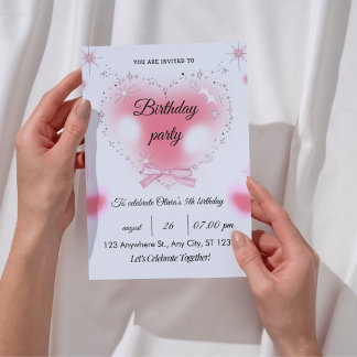 Sparkle & Fun 5e verjaardagsuitnodiging Kaart