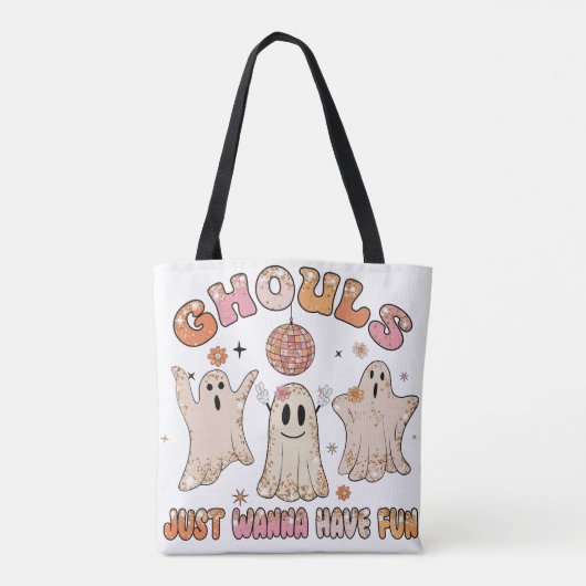 Sparkle Funny Ghouls Halloween Canvas tas (Achterkant)