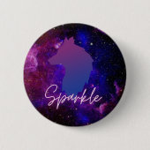 Sparkle galaxy wolf pin ronde button 5,7 cm (Voorkant)