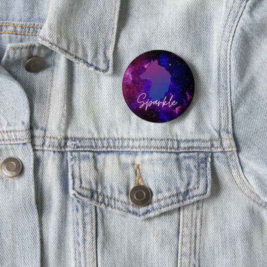 Sparkle galaxy wolf pin ronde button 5,7 cm (In situ)