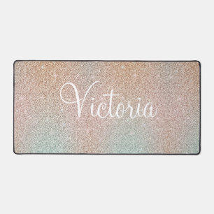 Sparkle! Gepersonaliseerd Roos Gouden Glitter Irid Bureaumat