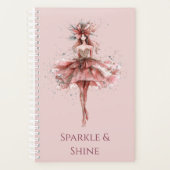 Sparkle Girl in Pink Rose Gold Dress Planner (Voorkant)
