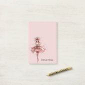 Sparkle Girl in Pink Rose Gold Dress Post-it® Notes (Op bureau)