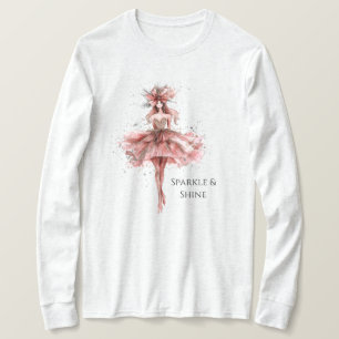Sparkle Girl in Pink Rose Gold Dress T-shirt