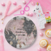 Sparkle Girly Pink Black Gold Cowgirl Koeienhuid Papieren Bordje (Feest)