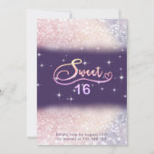 Sparkle Glam chic glitter script ombre Invitation Kaart (Achterkant)