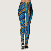 Sparkle Glam Glitter girale kunstblauw Leggings (Achterkant)