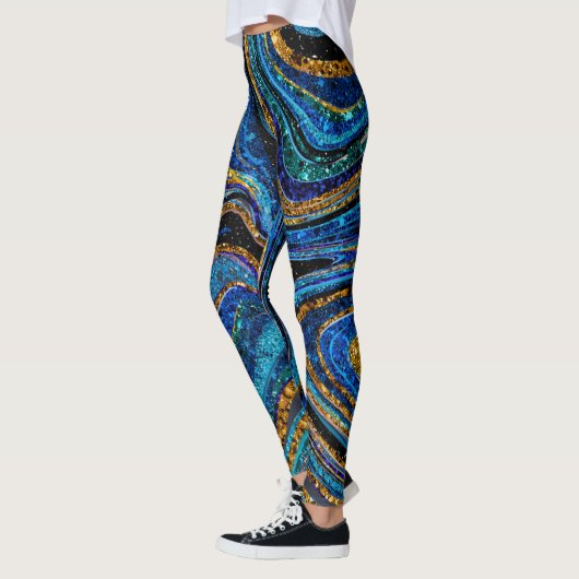 Sparkle Glam Glitter girale kunstblauw Leggings (Links)