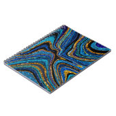 Sparkle Glam Glitter girale kunstblauw Notitieboek (Linkerzijde)