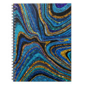 Sparkle Glam Glitter girale kunstblauw Notitieboek (Voorkant)