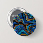 Sparkle Glam Glitter girale kunstblauw Ronde Button 5,7 Cm (Voorkant /achterkant)