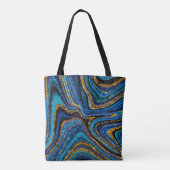 Sparkle Glam Glitter girale kunstblauw Tote Bag (Achterkant)