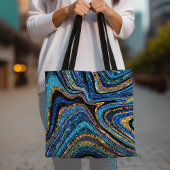 Sparkle Glam Glitter girale kunstblauw Tote Bag