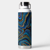 Sparkle Glam Glitter girale kunstblauw Waterfles (Achterkant)