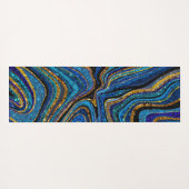 Sparkle Glam Glitter girale marmer blue Yoga Ma Yogamat (Achterkant (horizontaal))