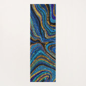 Sparkle Glam Glitter girale marmer blue Yoga Ma Yogamat (Achterkant)