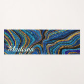 Sparkle Glam Glitter girale marmer blue Yoga Ma Yogamat (Voorkant (horizontaal))