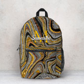 Sparkle Glam Glitter girale marmer grijs goud Bedrukte Rugzak