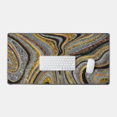 Sparkle Glam Glitter girale marmer grijs goud Bureaumat (Keyboard & Muis)