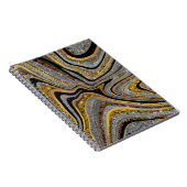 Sparkle Glam Glitter girale marmer grijs goud Notitieboek (Rechterzijde)