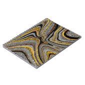 Sparkle Glam Glitter girale marmer grijs goud Notitieboek (Linkerzijde)