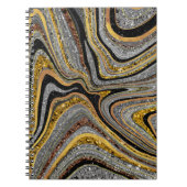 Sparkle Glam Glitter girale marmer grijs goud Notitieboek (Voorkant)
