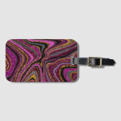 Sparkle Glam Glitter girale marmer roze Bagagelabel (Voorkant (horizontaal))